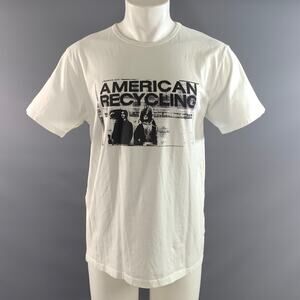 RAF SIMONS Size M White Black Graphic Cotton Crew Neck T shirt